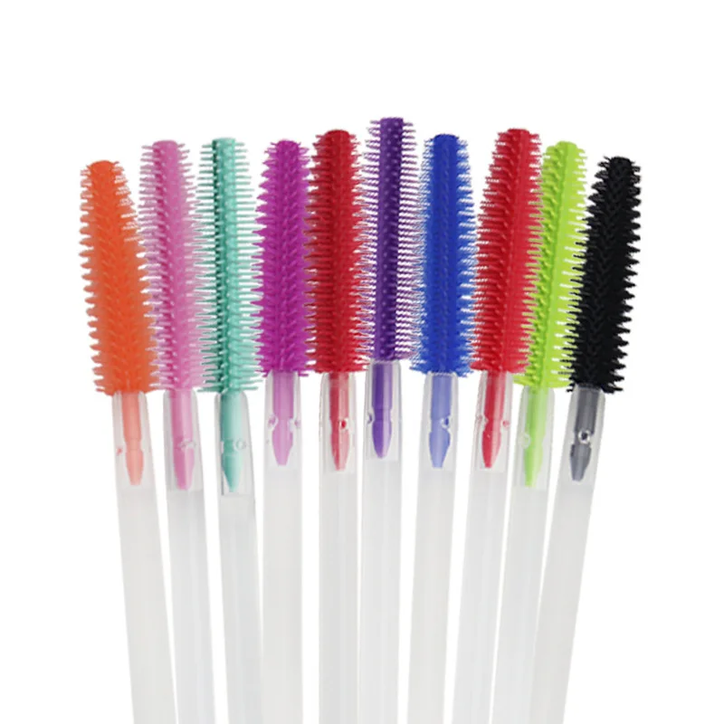 

100pcs Silicone Eyelash Brush Hot Sell Eye Lash Brushes Disposable Mascara Wand Eyelash Extension Brush