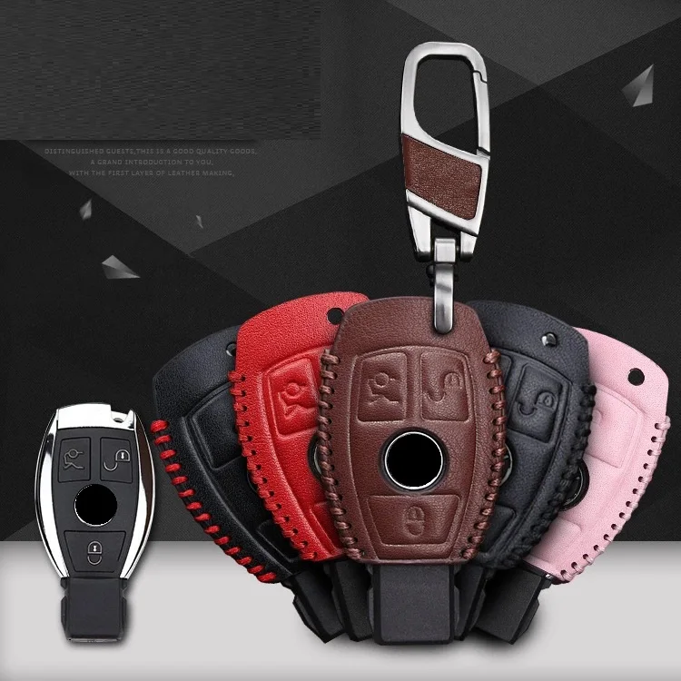 Кожаный Автомобильный Чехол-брелок для дистанционного ключа Mercedes benz A B R G Class GLK GLA