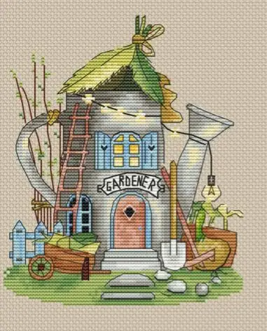 

HuayuanxiaowuHome Fun Cross Stitch Kit Package Greeting Needlework Counted Kits New Style Joy Sunday Kits Embroidery