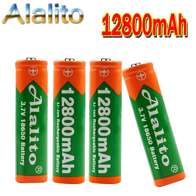 Alalito 3 7 V 18650 12800mAh аккумуляторная батарея высокой емкости литий ионная для фонарик