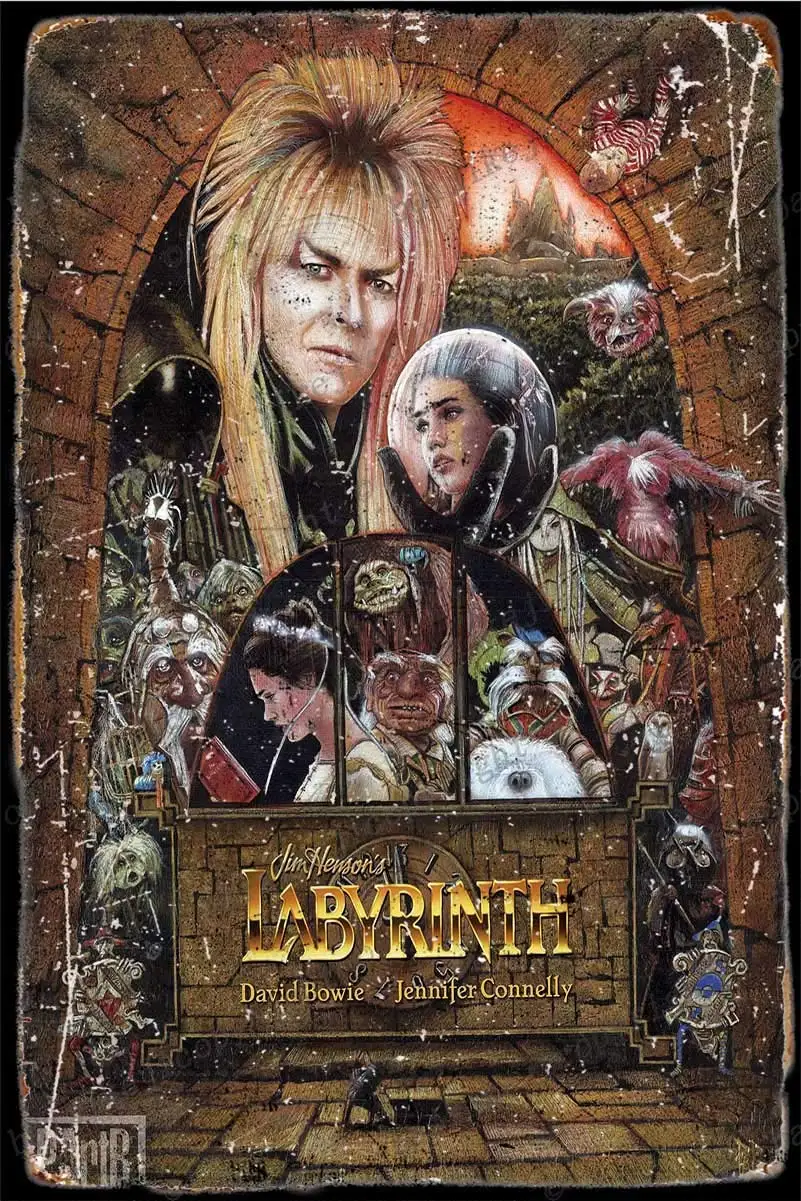 

Vintage Tin Signs - Labyrinth Art illutration - Metal Sign Poster Retro Art Plaque Wall Decor for Bar Cafe Garden Bedroom Office