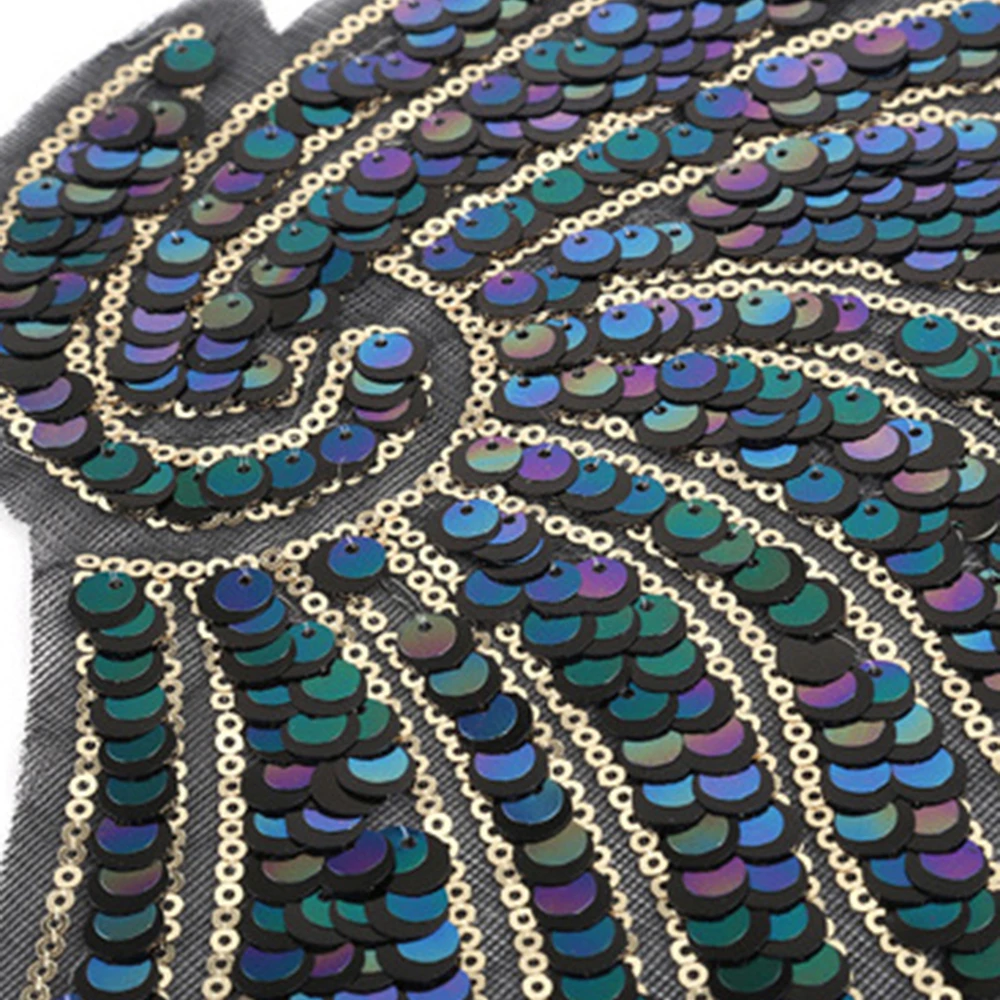 Радужное перо нашивки крылья блесток мечтательный шить железа на патчи вышитые