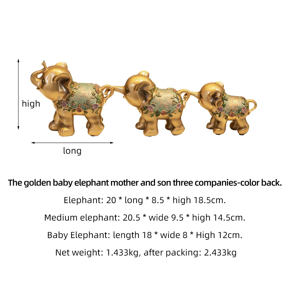 

Living Room Decoration Resin Golden Elephant Statues for Decoration Home Decor Accessories For Living Room Sculpture Modern Art
