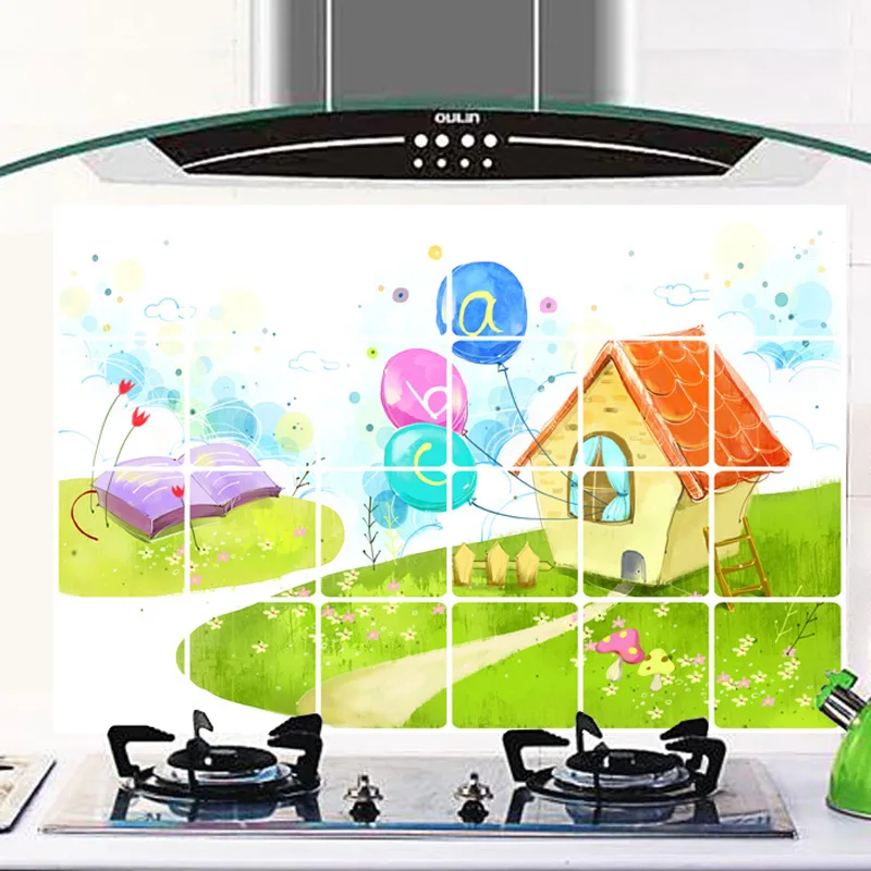 Style O 60*90 см кухонные настенные наклейки s водонепроницаемые маслостойкие самоклеющиеся обои плитка наклейка ПВХ настенные наклейки фрески украшение дома - Цвет: Style O
