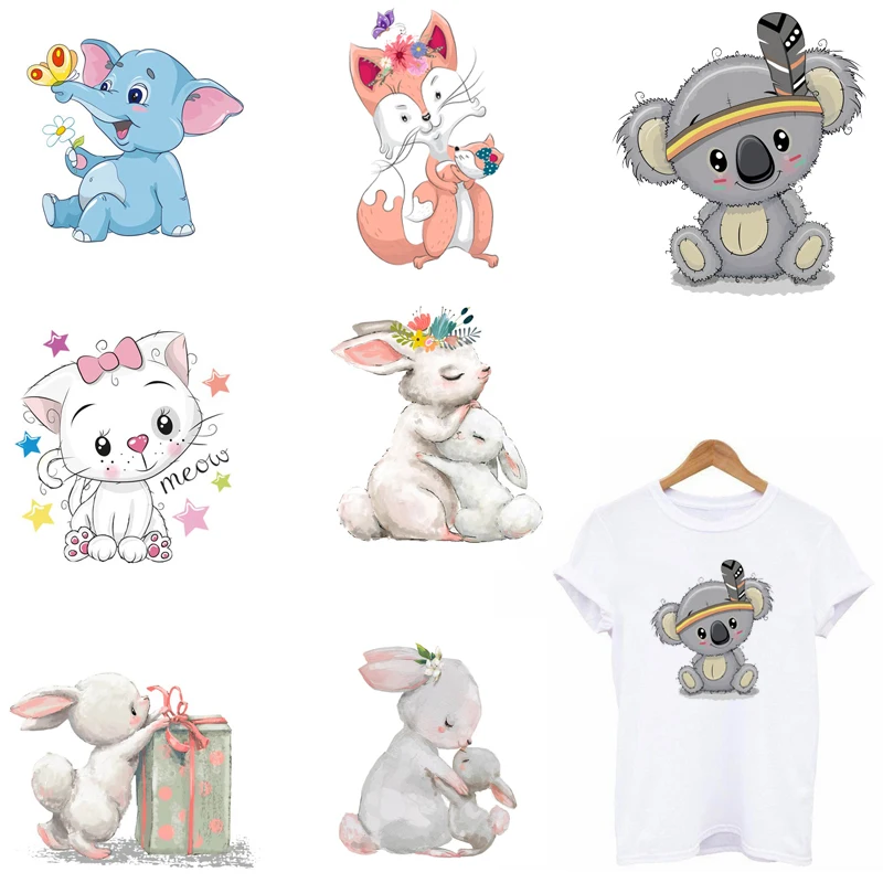Термоклейкие виниловые термонаклейки с изображением кролика коала|Заплатки| |