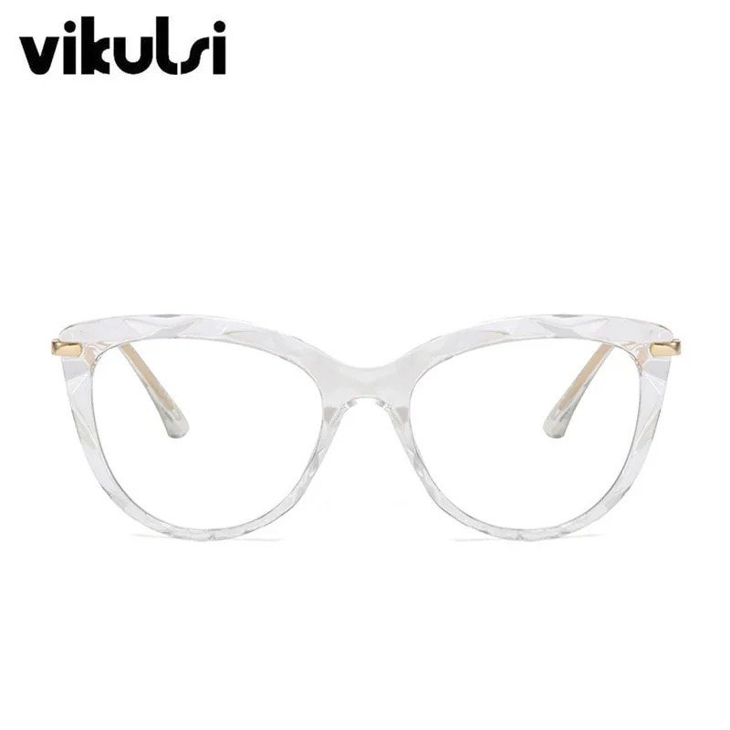 Голубые светло-круглые очки в оправе прозрачные женские для близорукости