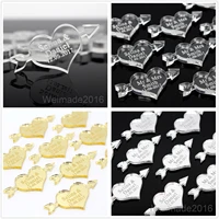 50pcs personalized engraved acrylic mr mrs surname love heart wedding party table centerpieces confetti decoration favors gift