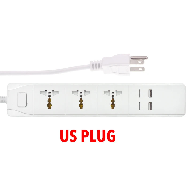 Умная лента питания с универсальным 3 гнездом 2 зарядная станция usb работает с 5 В 3.1A 1USB 2.4A помощник SA/UK/AU/EU/US вилки - Цвет: US PLUG
