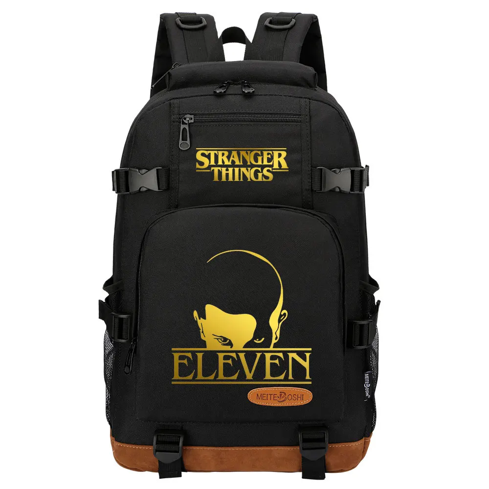 

New Gold Stanger Things Prints Boys Girls Kids School Book Bags Women Bagpack Teenagers Canvas Men Laptop Travel Backpack