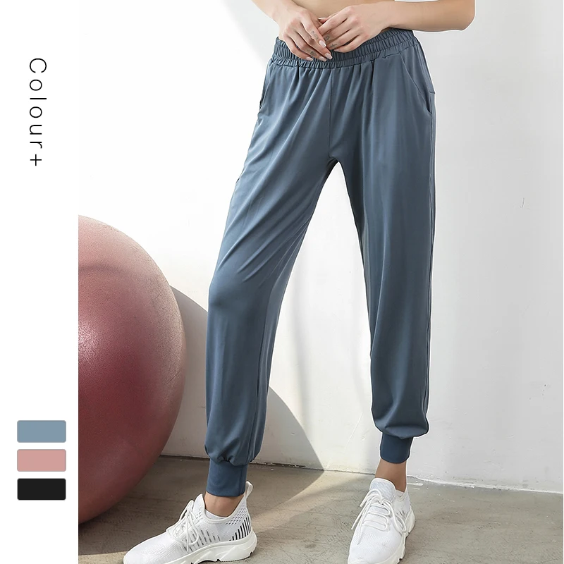 Женские спортивные брюки быстросохнущие штаны для бега йоги с карманами