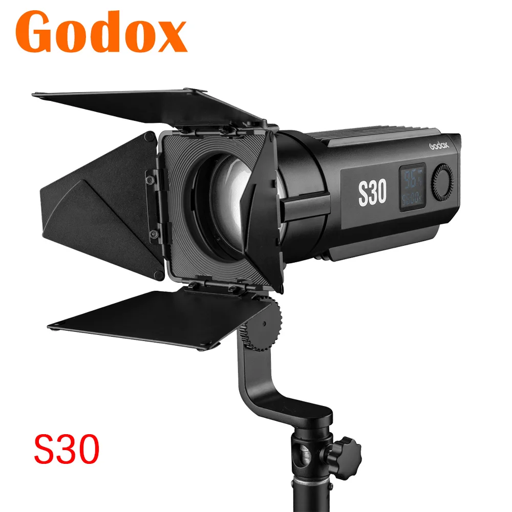 

Godox S30 30 Вт Фокусировочный светодиодный светильник для студийной камеры светодиодный видео светильник непрерысветильник прожектор с дверь...