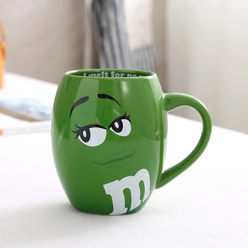 

Creative M&M's MM Beans Drinking Cups Ceramic Colored Cafe Oatmeal Coffee Mug Glaze Coffee Milk Mug Water Tea Mugs Drinkware