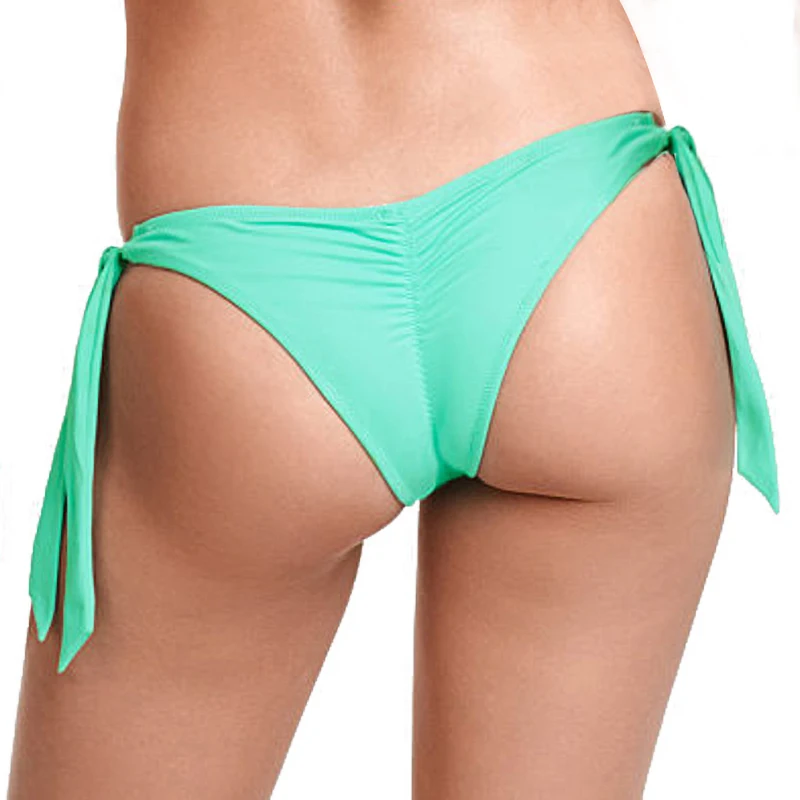 Women Sexy Secret Thong  Female Perspective Green Low Waist  Nightwear Clothes Bikini bottom Swimsuit  Women
