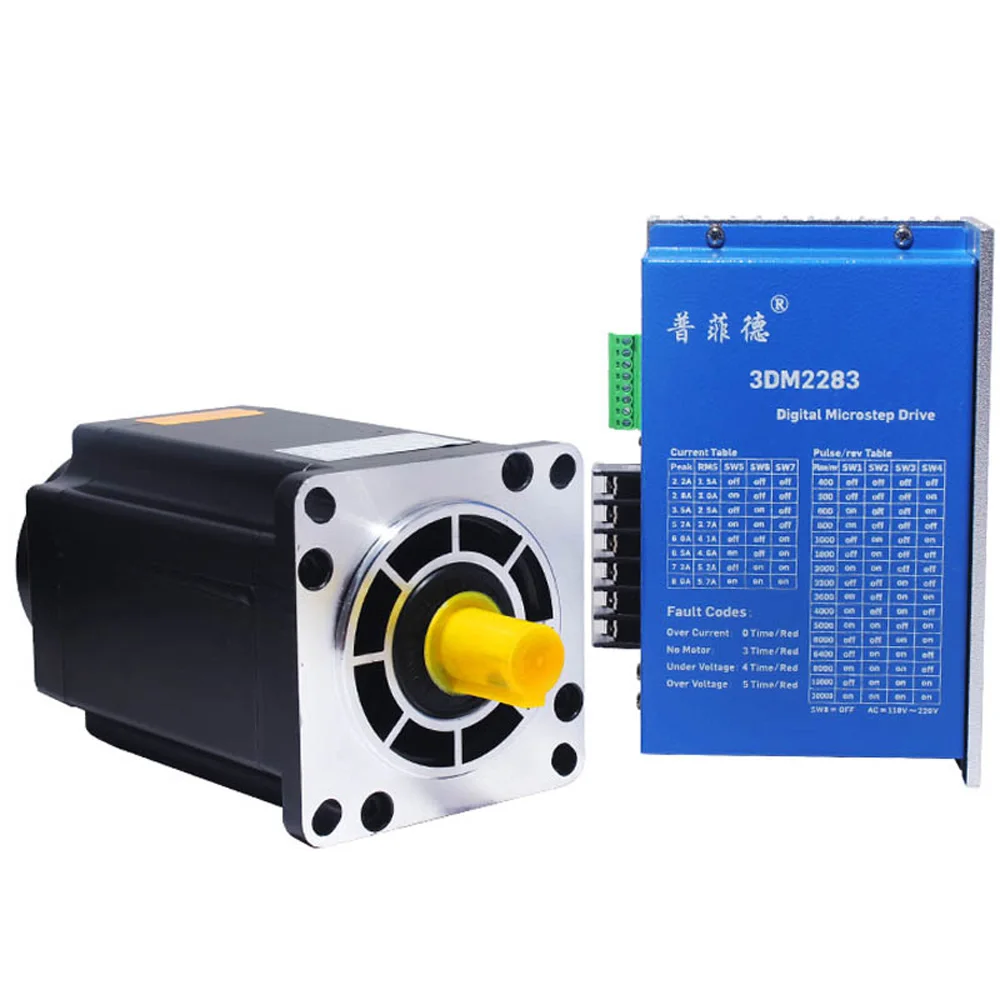 

Шаговый двигатель Nema 110, 220 В переменного тока, 3-фазный 3-проводной, 8 нм-16 нм, Nema 110BYG350C и комплект драйвера 3DM2254 для 3D-принтера