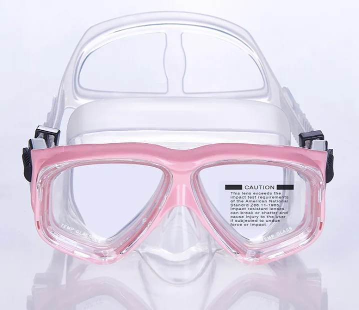 

Toughened glass nose goggles free diving lung silicone breathing mask floating diving mask