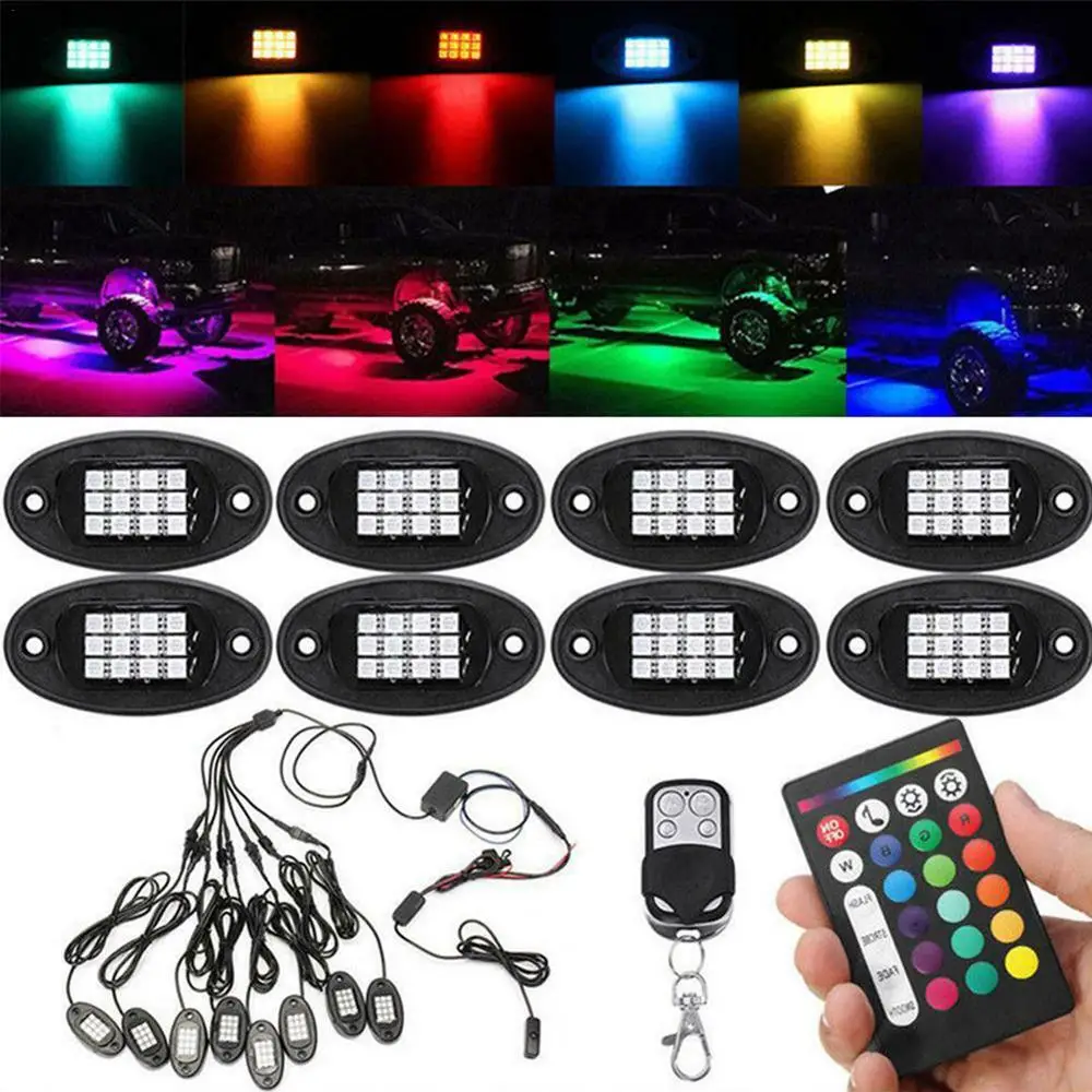 8 шт. автомобиль несветящийся неоновый светодиодный RGB Underglow украшение