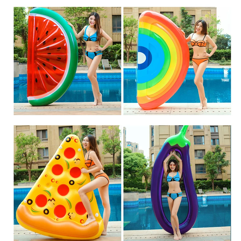 

Inflatable Swimming Ring Giant Rainbow Pizza Banana Pool Lounge Adult Pool Float Mattres Life Buoy Raft Swimming Water Pool Toys