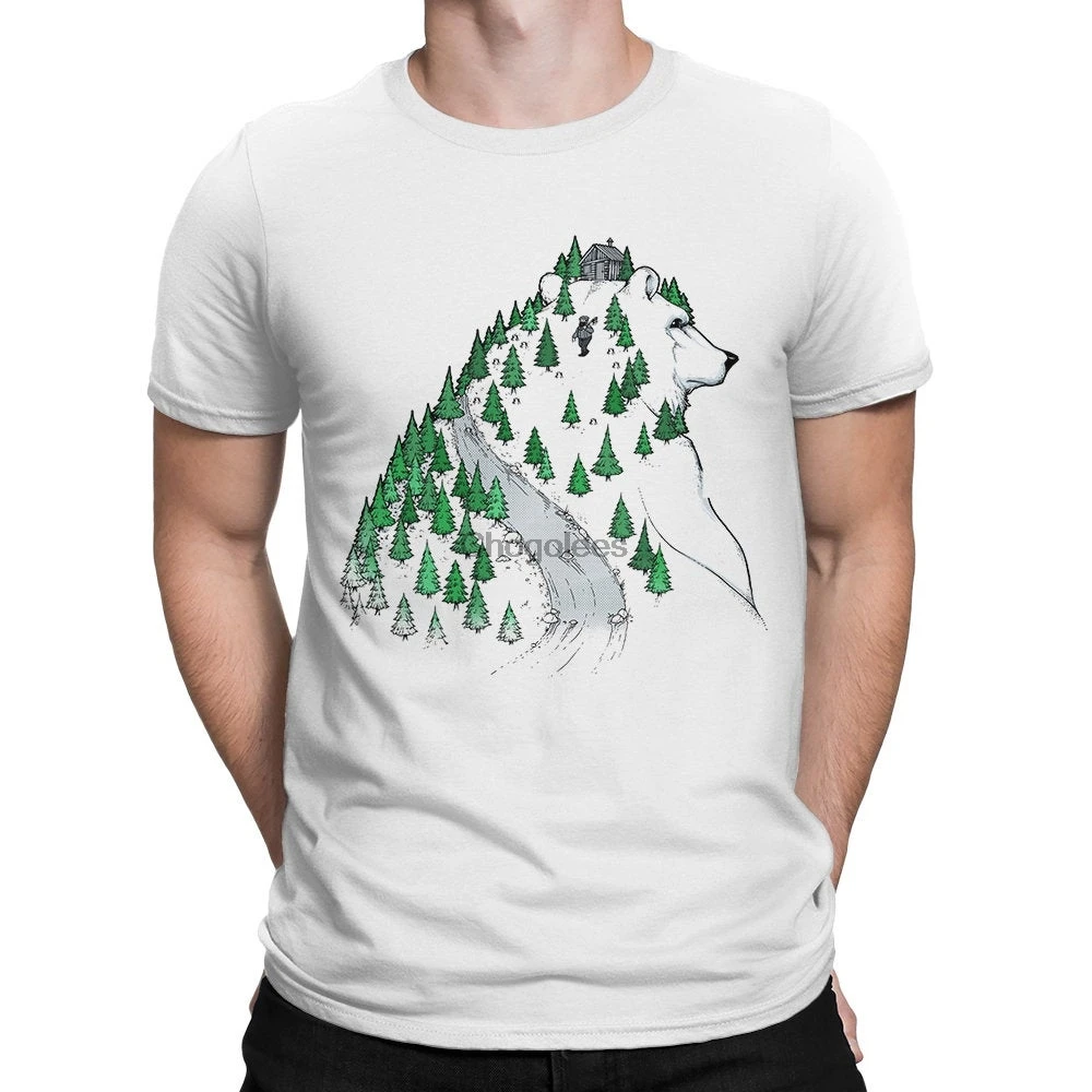 Футболка с изображением белого медведя для мужчин и женщин все размеры - купить