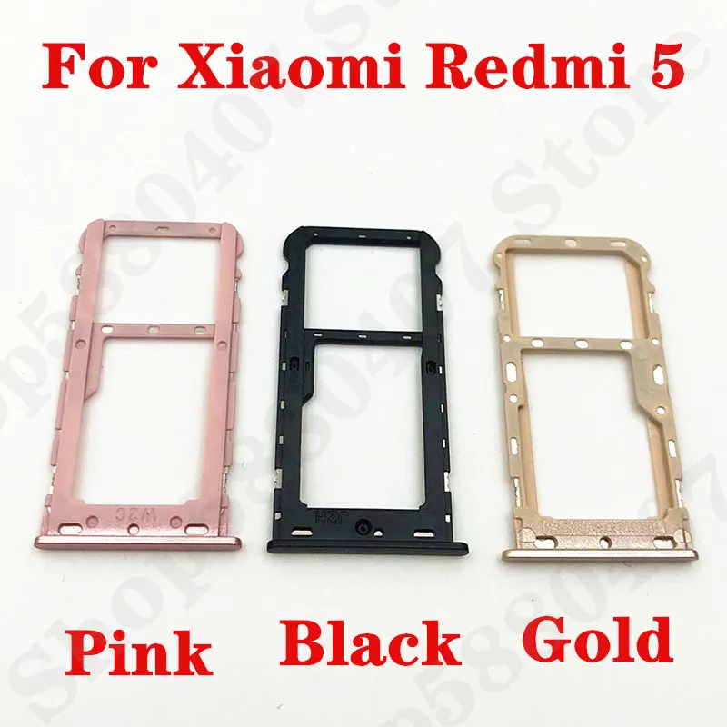 

10pcs/LotOriginal TF SIM Card Tray For Xiaomi Redmi 5 SD/SIM TF Card Holder Tray Reader Cover case Replacement parts