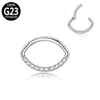 new 2021 g23 titanium zircon septum hoop eye nose ring cuff ear perforated tragus lips helix lip piercing earrings body jewelry