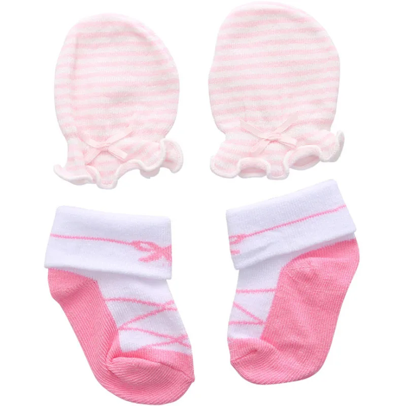 newborn lace socks + gloves gift set cotton baby 2 pairs/lot 0-1 year birthday girl cute princess dress sock |