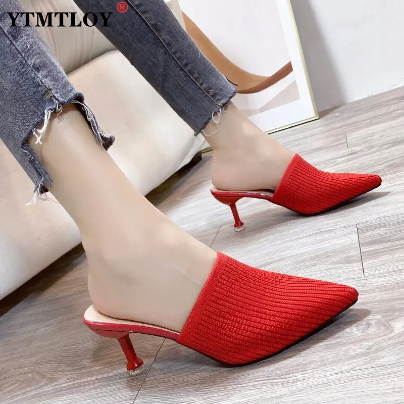 

Sexy Queen Gladiator Sandals knit Women Jelly Transparent Sandals Pointed Toe High Heels Party Cross Women Sandals Zapatilla