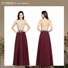 Роскошные кружевные платья подружки невесты с аппликацией, длинное ТРАПЕЦИЕВИДНОЕ женское платье с открытой спиной для свадьбы, шифоновое платье для свадебного торжества