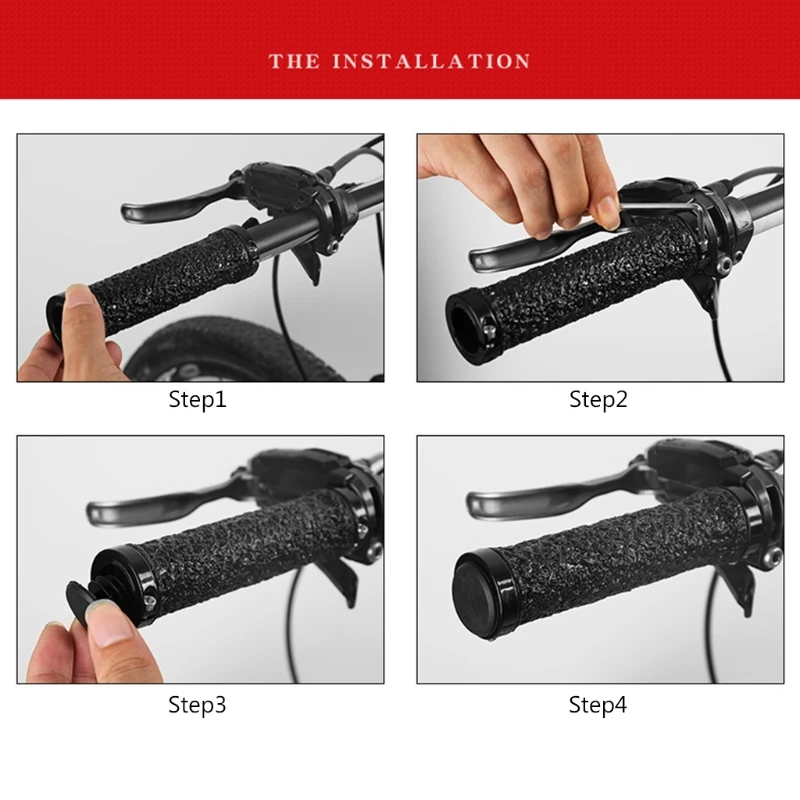 

1pair Cycling Handlebar Rubber Anti-slip MTB Bicycle Handle Grips Lock Bar End Cycling Accessories