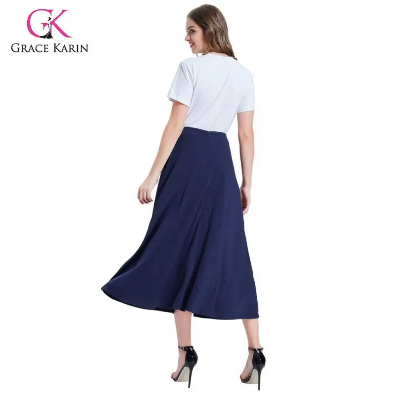 Женская Повседневная юбка Grace Karin однотонная длинная трапециевидной формы с