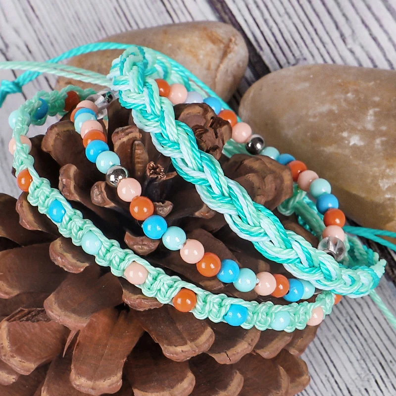Браслеты ручной работы для девочек-подростков плетеные эластичные браслеты