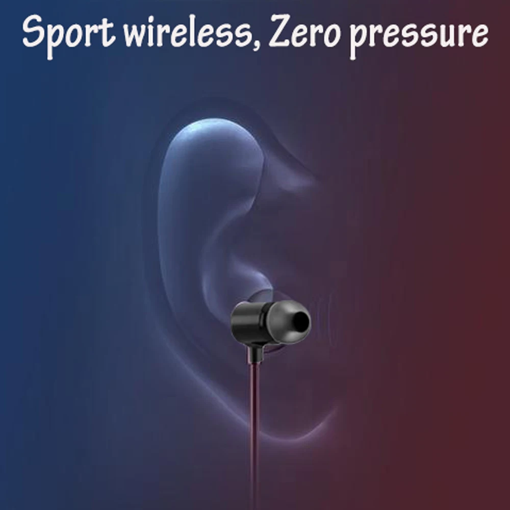 Bluetooth спортивные наушники с HD микрофоном металлические стерео беспроводные