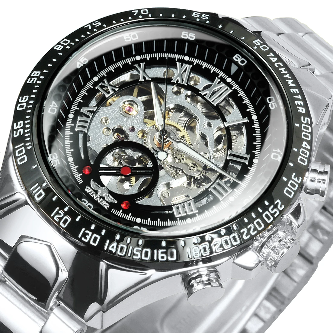 

Часы наручные WINNER Мужские автоматические, брендовые роскошные механические модные классические с медным стальным ремешком, в ретро стиле