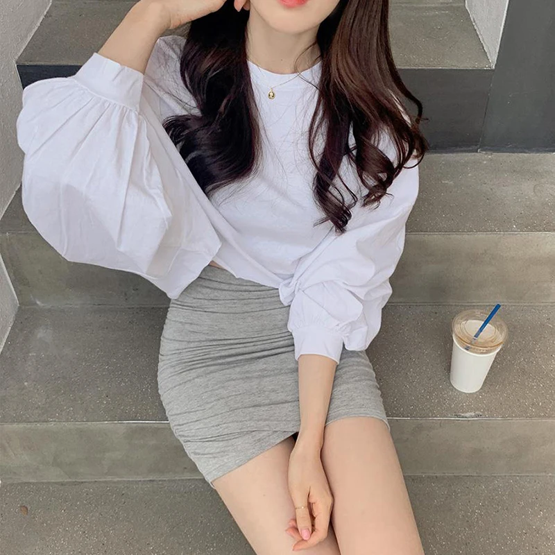 

Spring 2020 new women's spring loose T-shirt long-sleeved casual bat top
