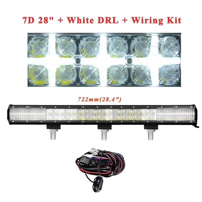 28 Inch White DRL VISORAK 7 12 17 23 2" внедорожный 7D светодиодный светильник 4x4 4wd ATV SUV Truck светодиодный противотуманный светильник для внедорожника ATV 4WD 4x4 Truck внедорожника - Цвет: 28 Inch White DRL