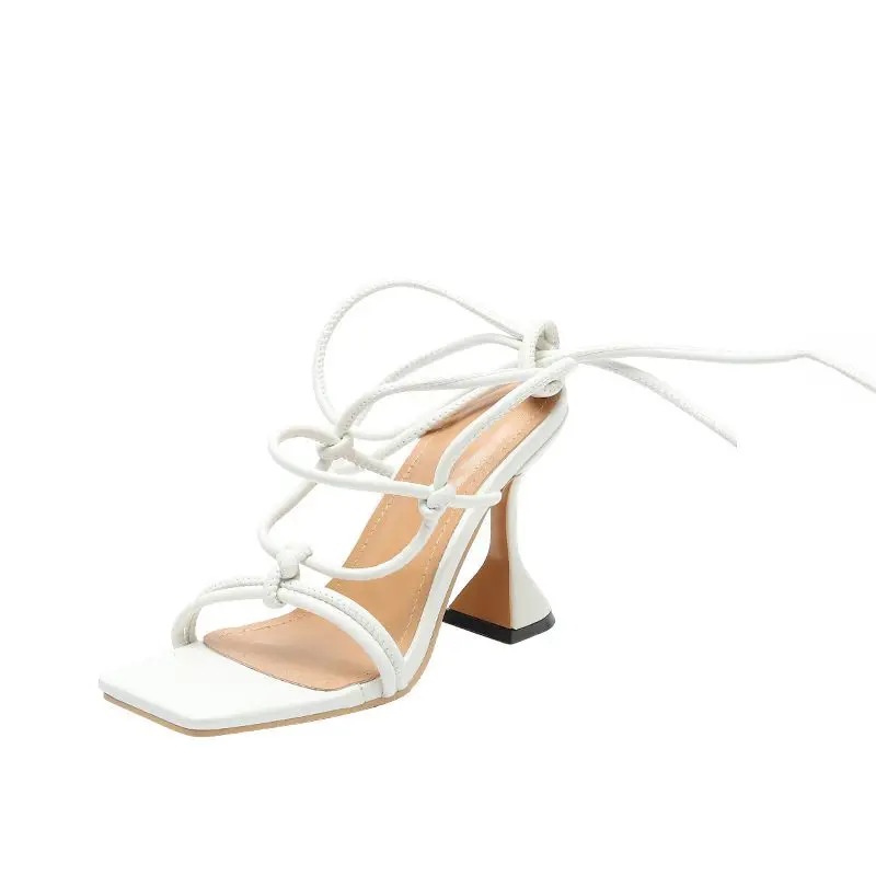 

Female Sandal 2021 Women's Spring Shoes High Heels Large Size Open Toe Girls New Beige Summer High-heeled Big Fashion Stiletto C