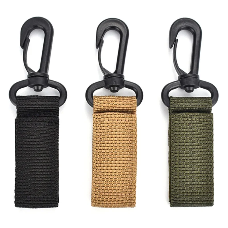 

1 Pcs Nylon Webbing Carabiners Hook Molle Buckle Keychain Clasp D-Ring Bottle Hanging Belt Clip Carabiner Outdoor Tactical Tools
