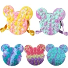 Антистрессовый кошелек pop it с диснеевским Микки Маусом, коробка для хранения игрушек, пенал с простым затемнением, Сжимаемый, Настраиваемые цвета, сенсорный антистресс