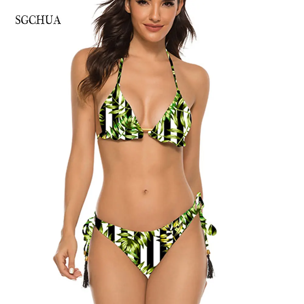 SGCHUA новинка сексуальное бикини с кисточками микро бахрома купальник для женщин бразильский пляжный может