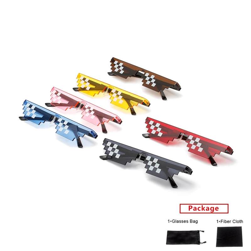 Mimiyou 8 бит пиксельные Мужские Солнцезащитные очки женские мужские брендовые Thug Life