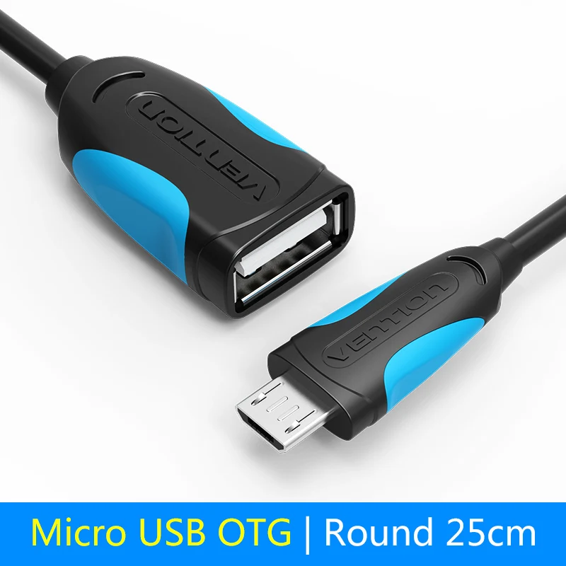 Micro USB OTG 25cm Vention OTG адаптер Micro USB/USB 2.0 конвертер OTG кабель для Android Samsung Galaxy Xiaomi Планшеты компьютера на флэш- Мыши клавиатура клавиатура переходник микро usb на usb usb кабель otg кабель - Цвет: Micro USB OTG 25cm