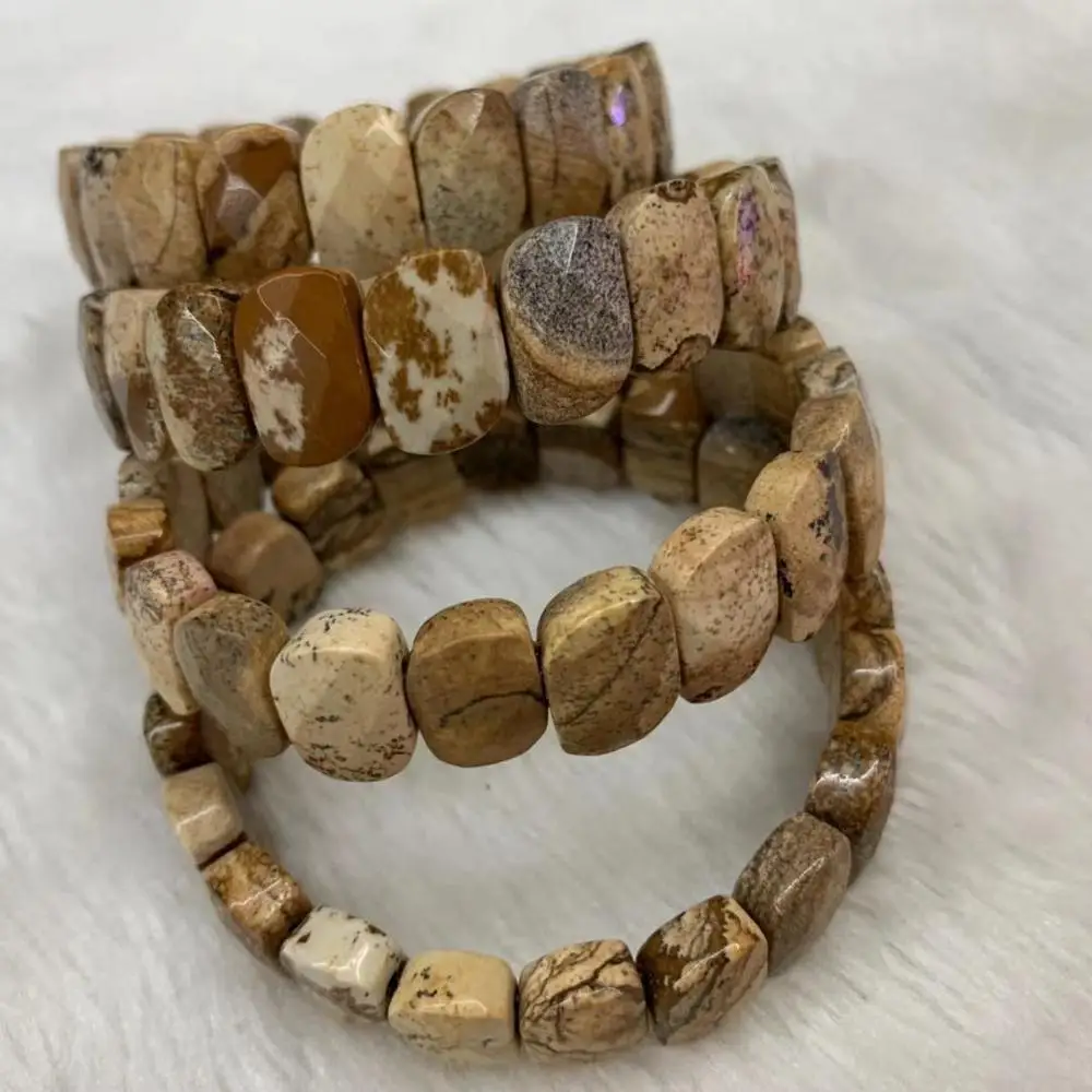 Браслет из натурального камня с бусинами яшмы | Украшения и аксессуары