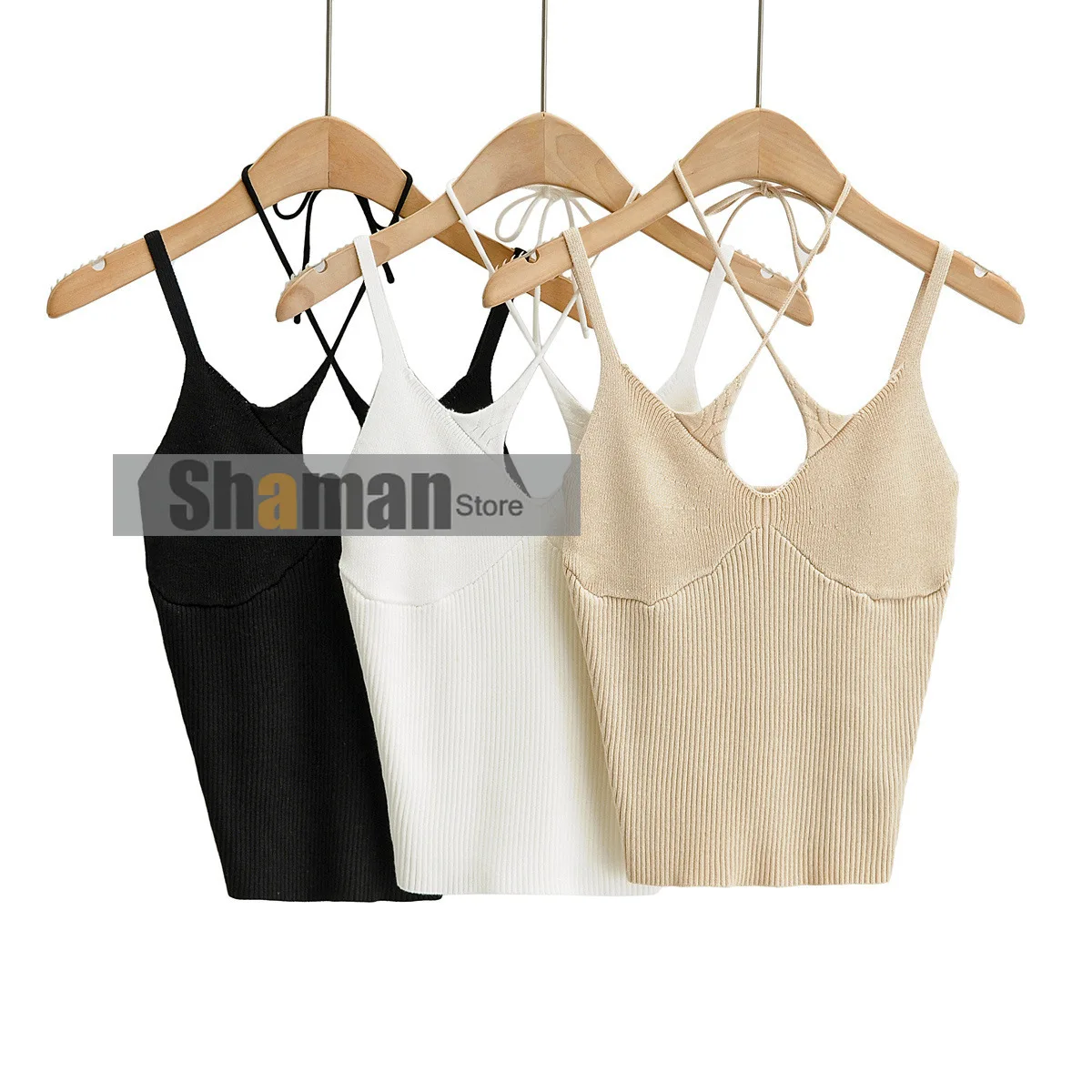 2021 Summer New Knitted Cross Two-Way Sexy Sling luxury Fashion Lace-up cropped tops for women slim fits crop white corset top