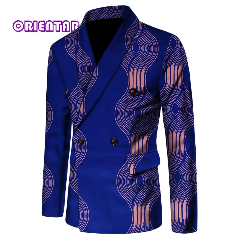 Африканская одежда для мужчин с длинным рукавом пальто Африканский принт Slim Fit мужской костюм пиджак для мужчин Базен Riche африканские пальто Топы WYN190