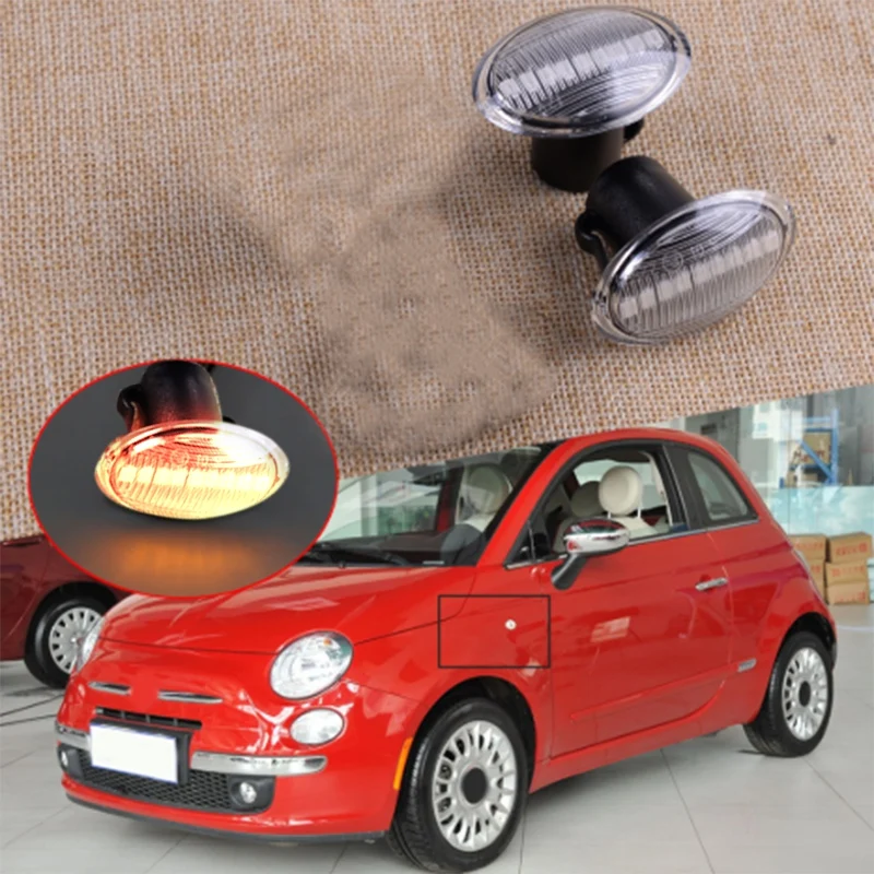 

3W 12V DC 5000 Hours Dynamic LED Side Marker Indicator Repeater Light Lamp Fit for Fiat 500 Abarth Ford 51825157