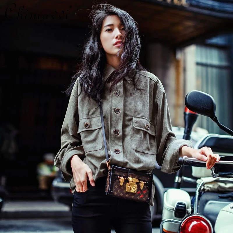 

Women's Blouses and Cardigans 2021 Autumn Long Sleeve Casual Pocket Button Up Shirt Fashion Women Blouses 2021 Elegant