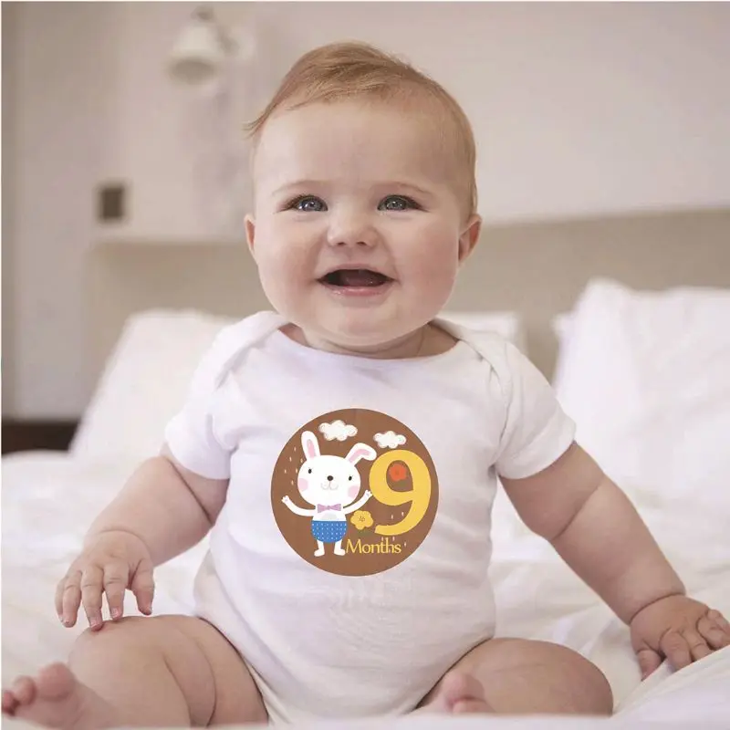 

24 Pcs/set Cartoon Baby Monthly Sticker Card Newborn Milestone Photography Props