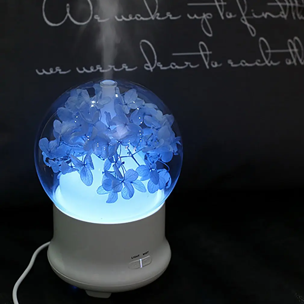 3D эффект стеклянный цветной увлажнитель воздуха ароматерапия машина изменение