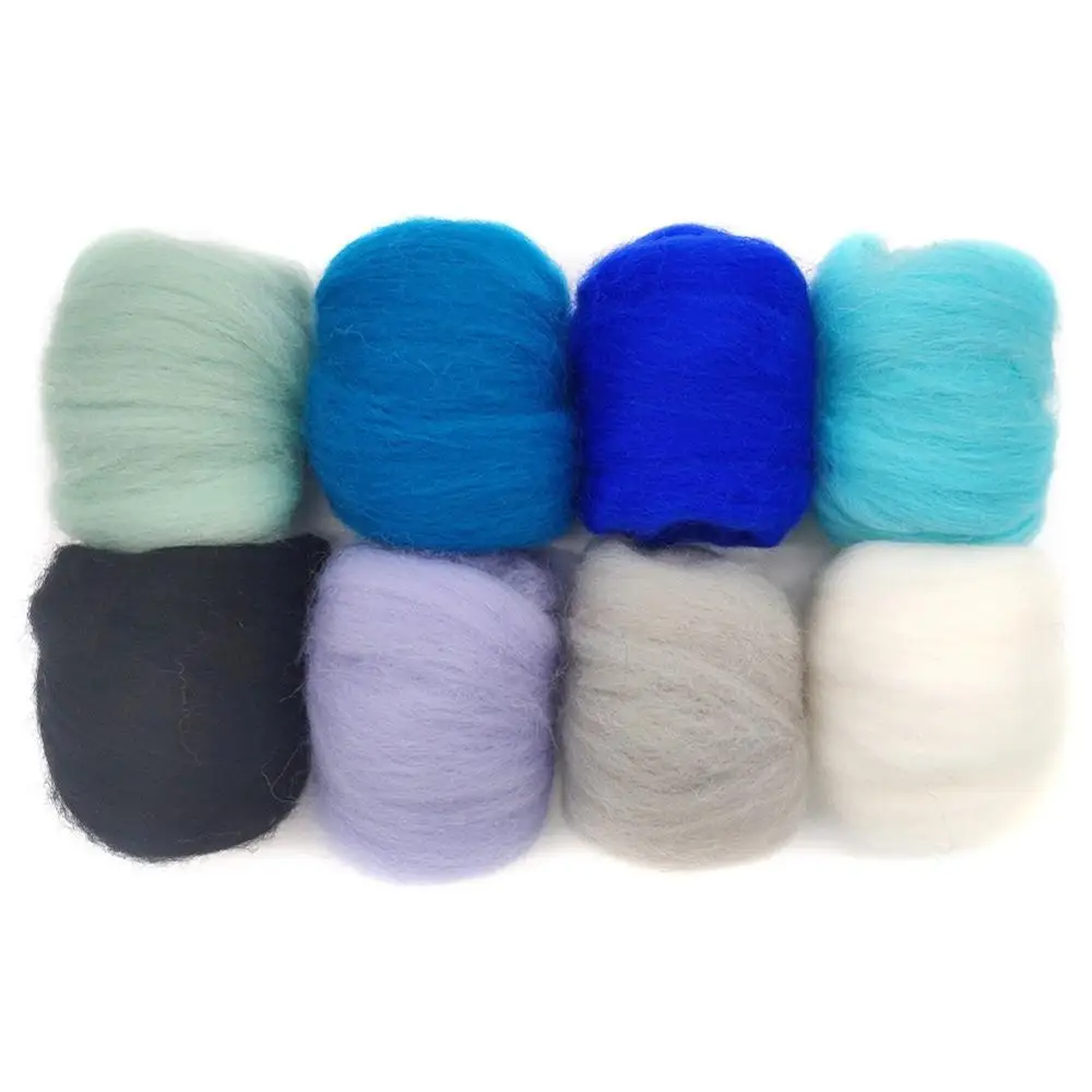 

8 Pack Needle Felting Wool Roving 10g x 8 Color Total 80g Merino Wool 70S (19 Microns) Eco-friendly Natural (NO.04)