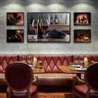 Коллекция винный натюрморт красный и белый виноград гранат стеклянная бочка картина холст печать постер кухня столовая стена искусство