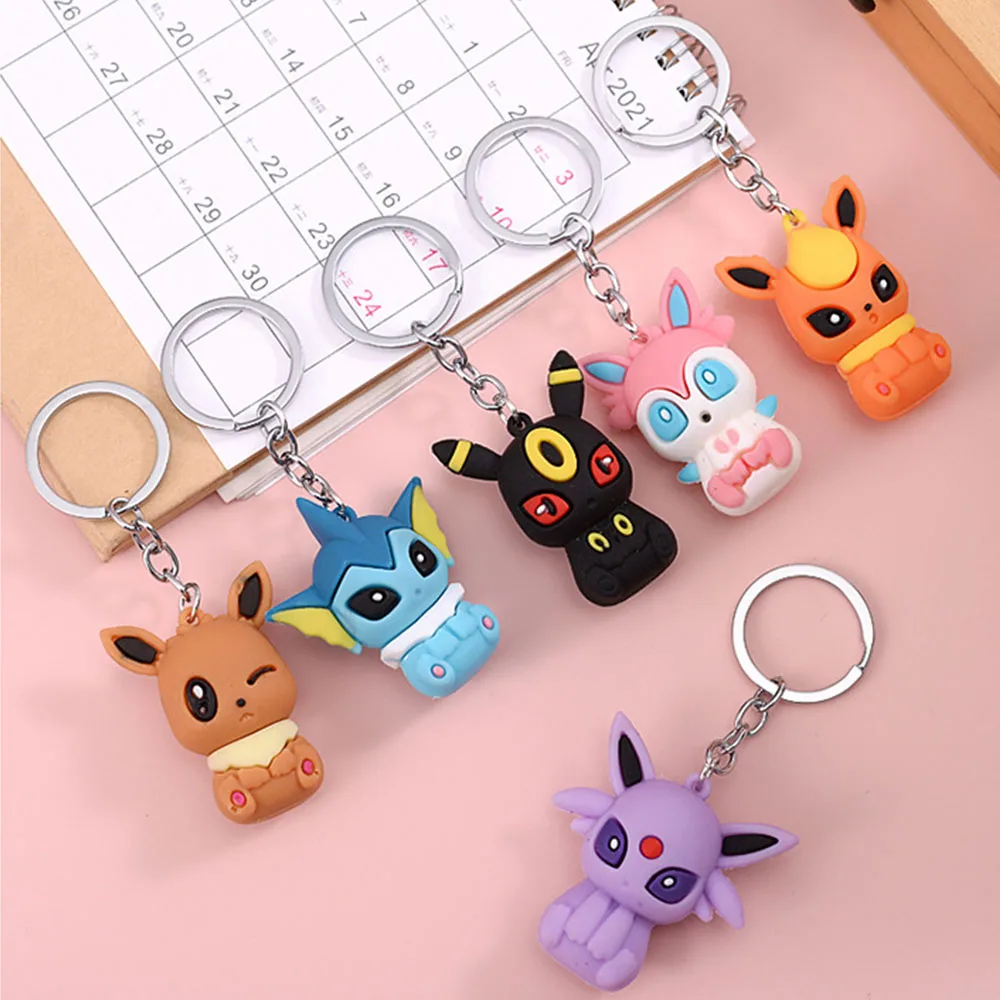 Брелок для ключей с покемоном Eevee Пикачу экшн фигурка TOMY Мультяшные аниме милые